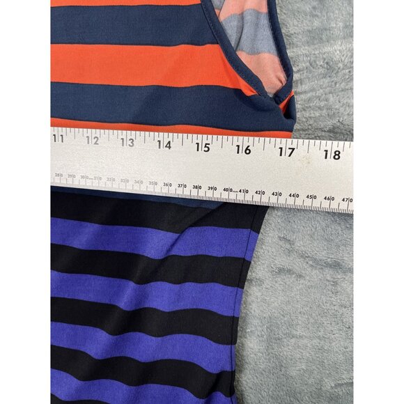 Calvin Klein Womens Striped Sleeveless Top Multicolor Scoop Neck Size M - Picture 6 of 8